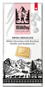 Milkboy White Chocolate with Bourbon Vanilla and Raspberries